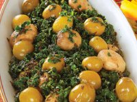 خورش گوجه سبز با قارچ