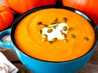 سوپ کدو حلوایی و برنج + طرز تهیه