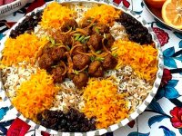 طرز تهیه‌ی رشته پلو مجلسی؛ با مرغ یا گوشت