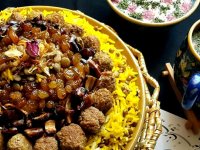 عدس پلوی عربی با مرغ + طرز تهیه