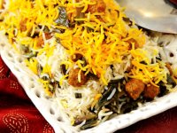 والک پلو با کوفته قلقلی