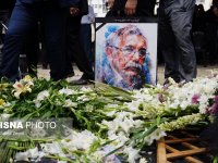 خاکسپاری استاد محمد علی بهمنی در بندرعباس + تصاویر