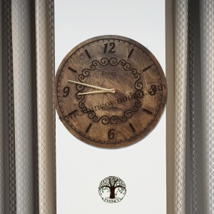 ساعت دیواری گرد چوبی