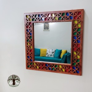 قاب آینه گره چینی مربع