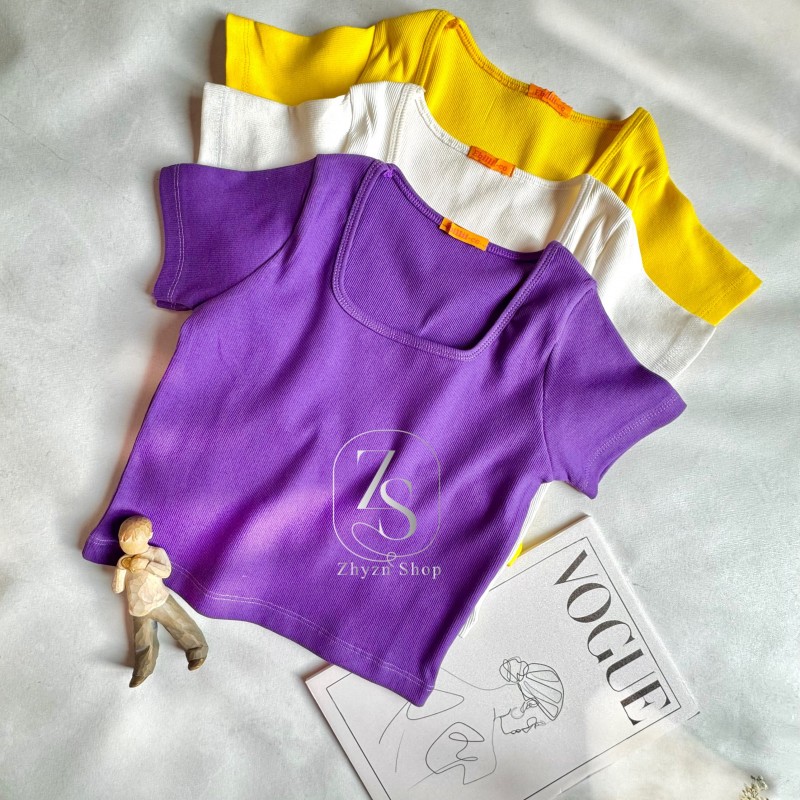 کراپ یقه خشتی رنگی کد ۳۶۱