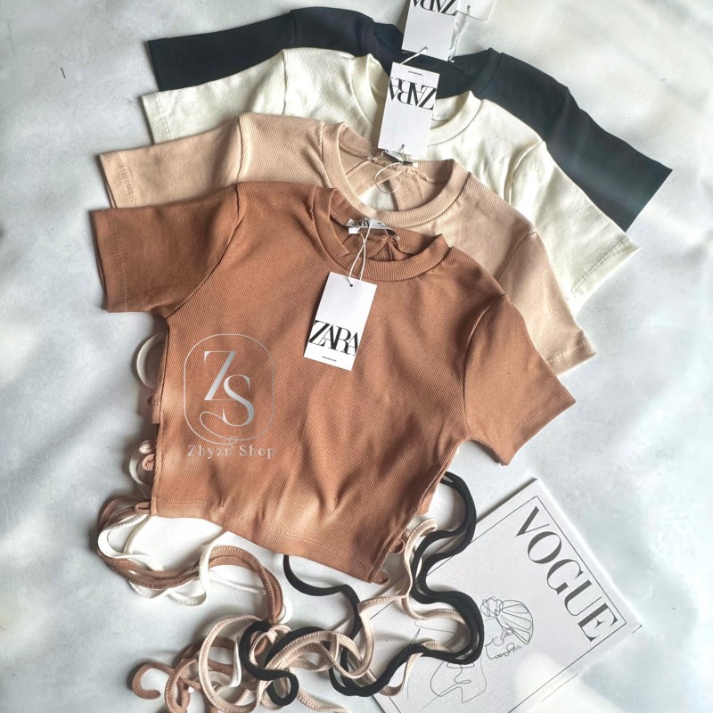 کراپ آستین کوتاه زارا پشت بندی کد ۰۱۳