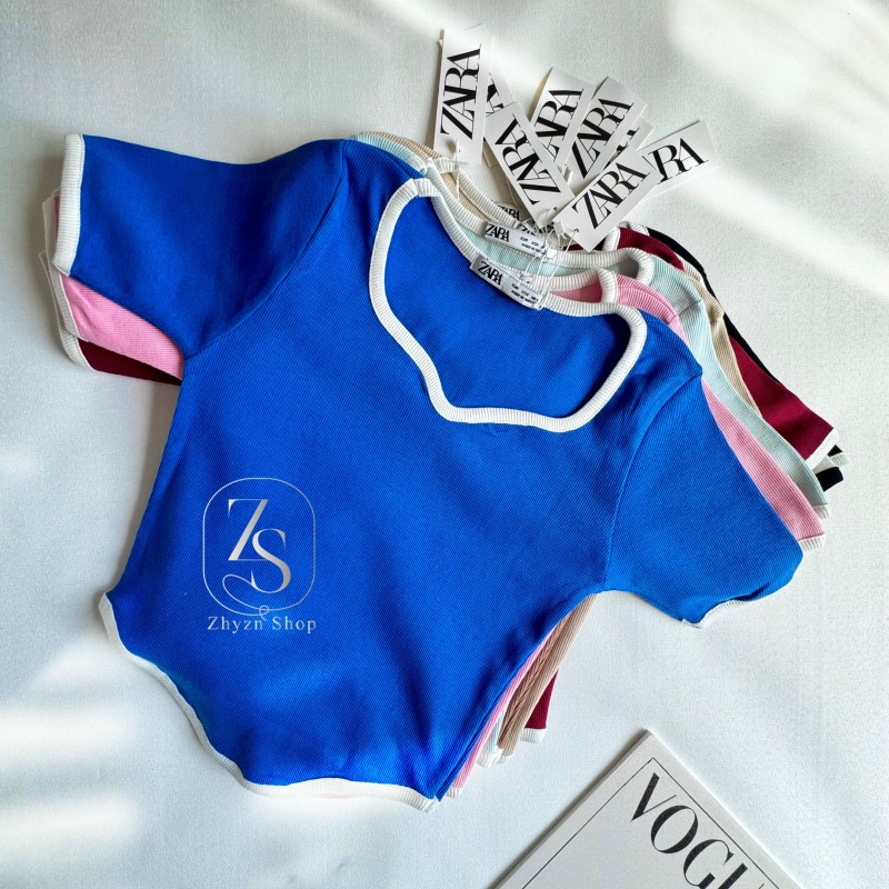 کراپ یقه دلبری هلالی ZARA  کد ۴۰۹