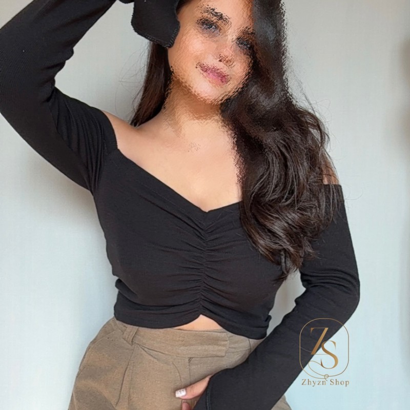 کراپ جلو کشدار آستین کلوش کد ۴۴۰