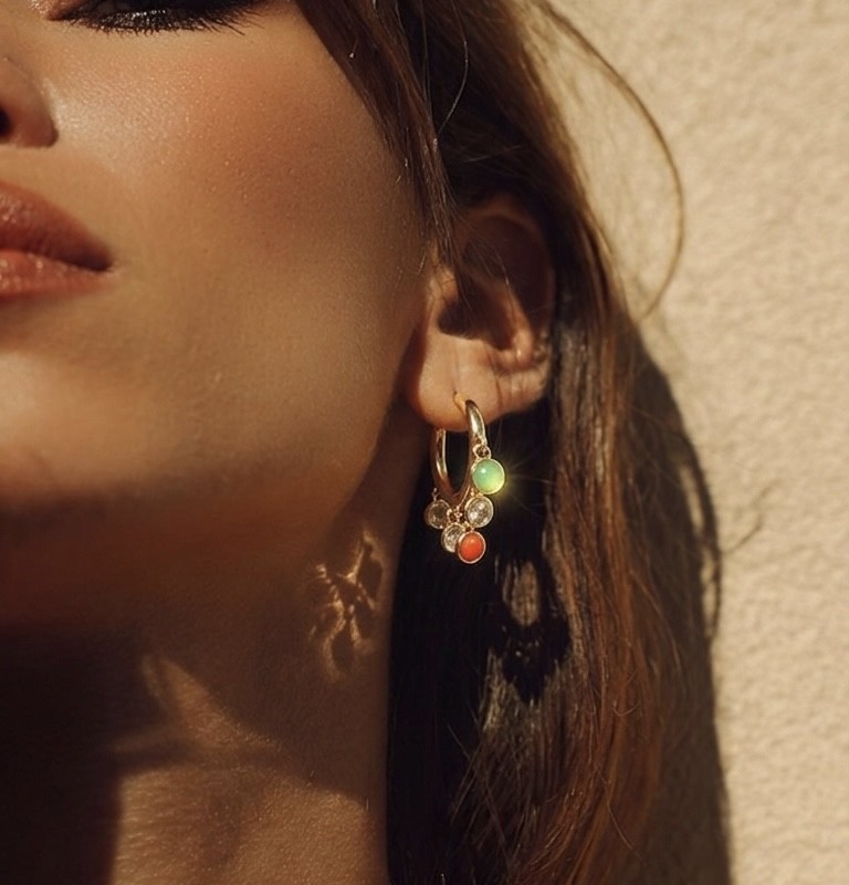 گوشواره کندی آب طلا وارداتی برند TOSH