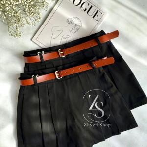 شلوارک دامنی کتان (کمربند دار) کد ۳۴۷