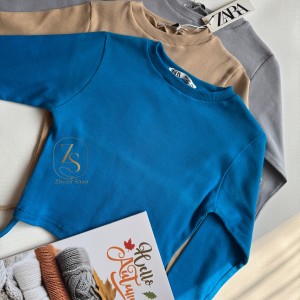 کراپ استین بلند کمر بنددار کد ۳۰۷