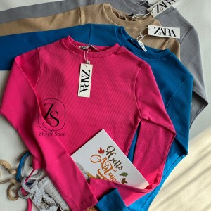 کراپ استین بلند کمر بنددار کد ۳۰۷