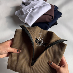 بلوز استین بلند زیپ لاین کد ۴۴۴