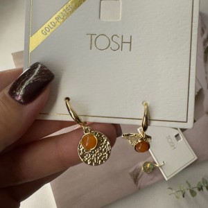 گوشواره وارداتی گلدن دراپ برند TOSH