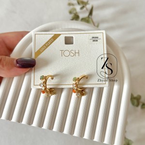 گوشواره کندی آب طلا وارداتی برند TOSH