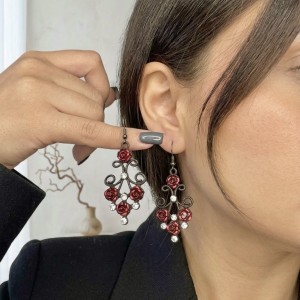 گوشواره رز شب وارداتی برند accessories