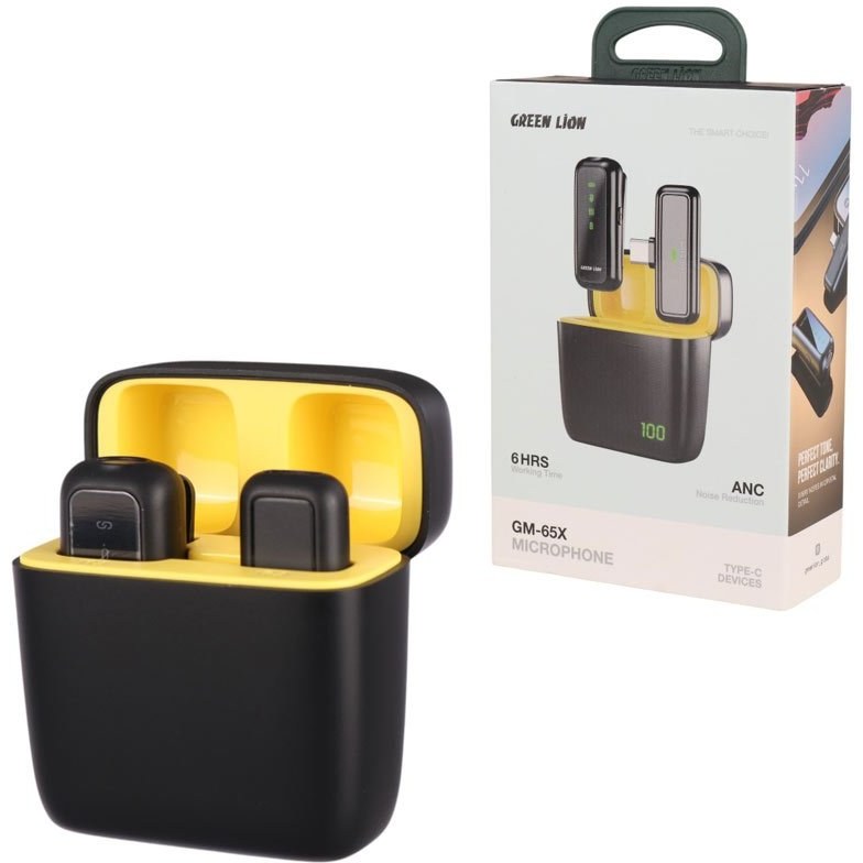 میکروفون یقه ای بی سیم گرین لاین مدل GM-65X تایپ سی