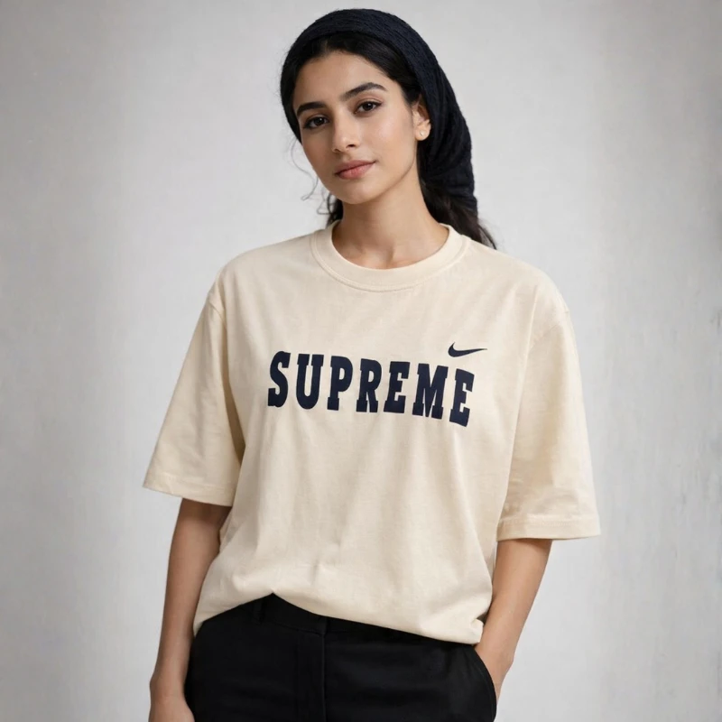 تیشرت باکسی قواره دار  زنانه مدل supreme