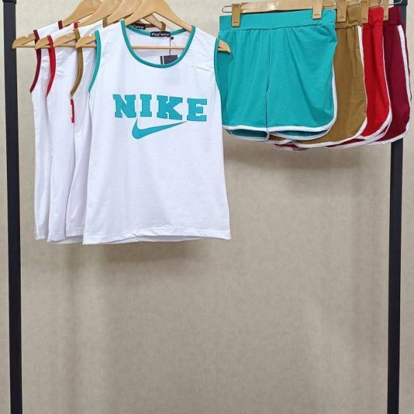 ست تاپ و شلوارک زنانه راحتی طرح نایک