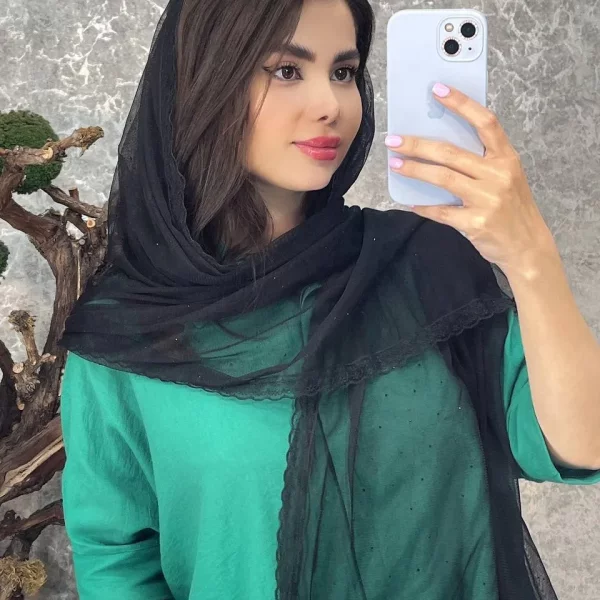 شال تور نگینی دور دانتل