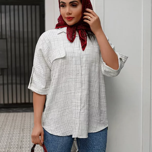 شومیز تک جیب تزئینی