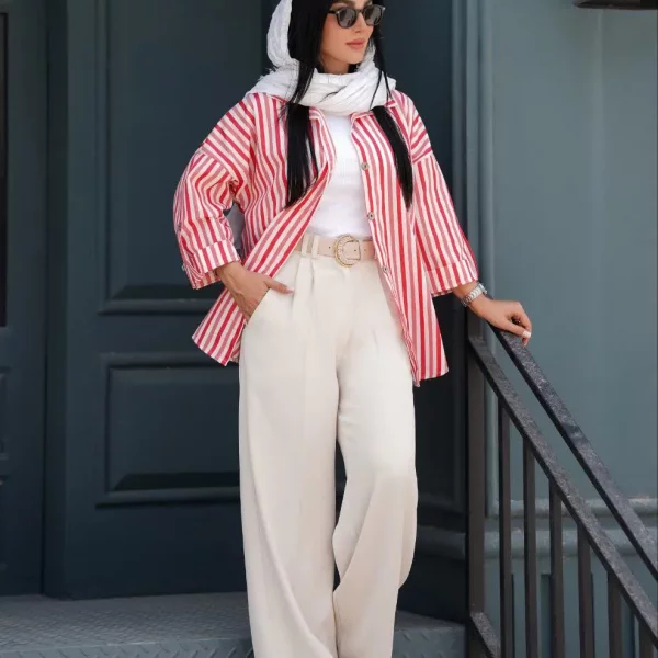 شومیز لینن رنگ پاستیلی