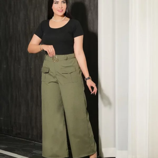 شلوار لینن نچرال مدل دو جیب