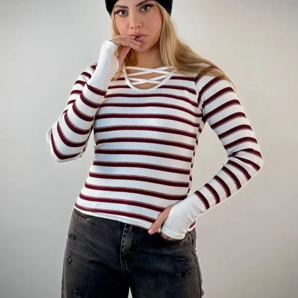 بلوز یقه هفت نواری فینگری