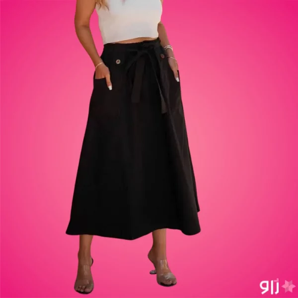 دامن لینن مشکی درجه 1