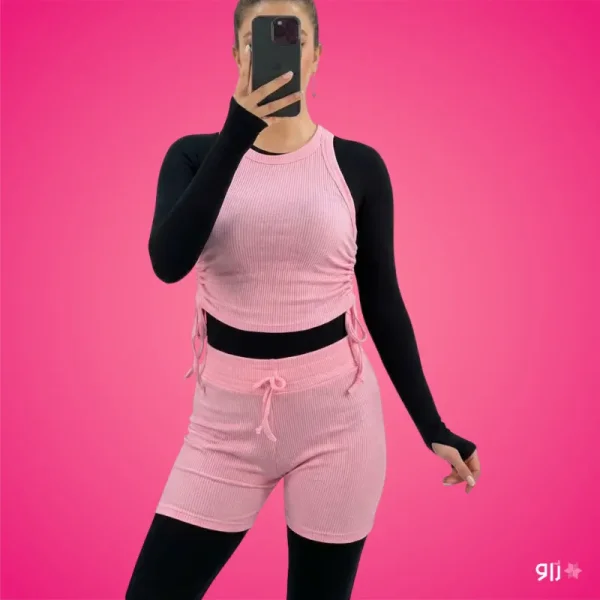 ست تاپ و شلوارک زنانه مدل رژا