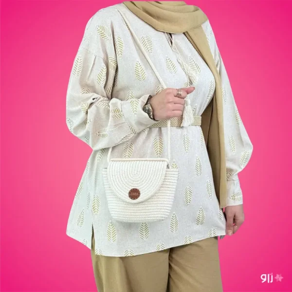 مانتو جلو بسته طرحدار طلایی زنانه