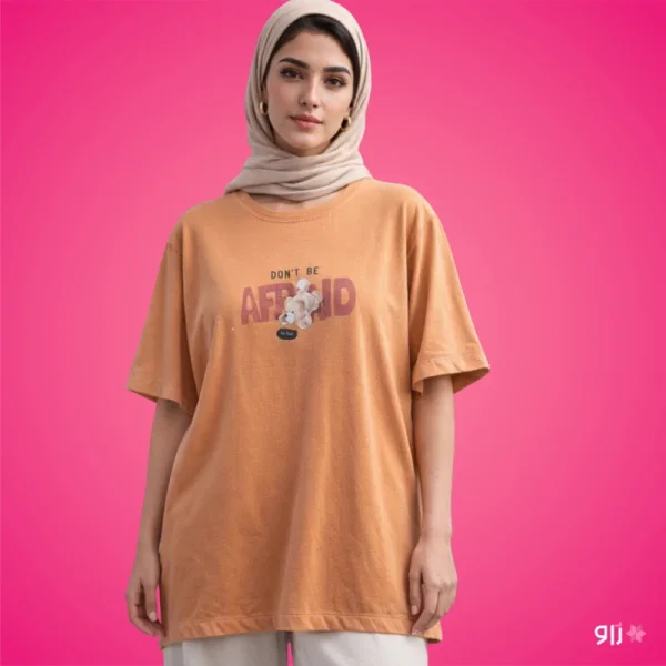 تیشرت زنانه لانگ طرح dont be afraid