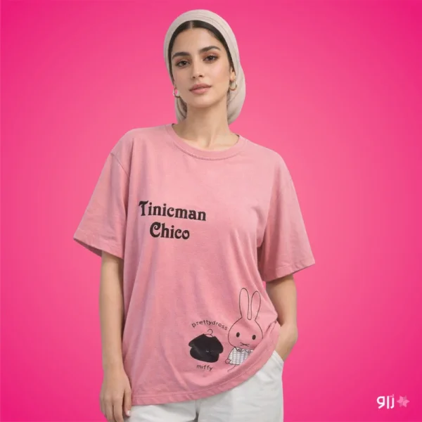 تیشرت زنانه باکسی طرح  Tinicman chico
