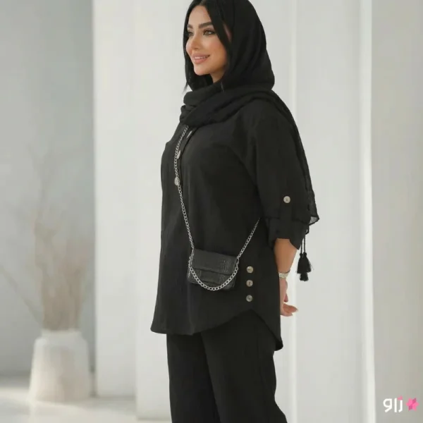 شومیز مشکی زنانه مدل ریحانا