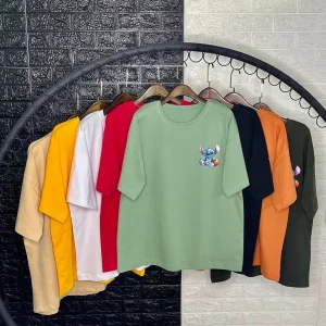 تیشرت زنانه باکسی طرح stitch