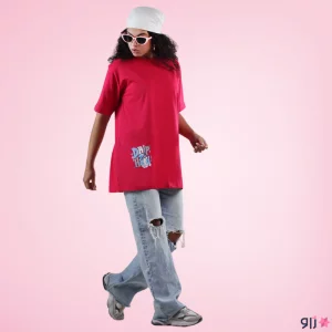 تیشرت زنانه لانگ طرح drip 2 hard