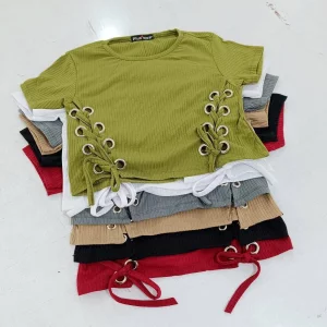 تیشرت فانریپ زنانه پیش پانچ بند