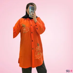 مانتو جلو دکمه دبل گلدوزی