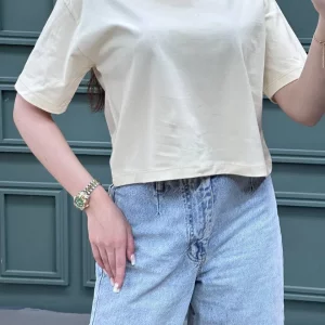کراپ پنبه ساده رنگی کد 6509464