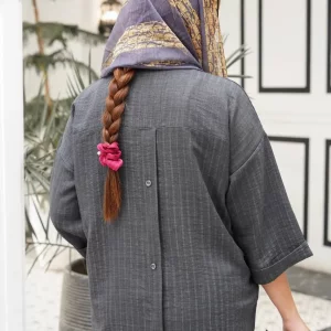 شومیز زنانه پشت‌ دکمه شانتون ژاکارد