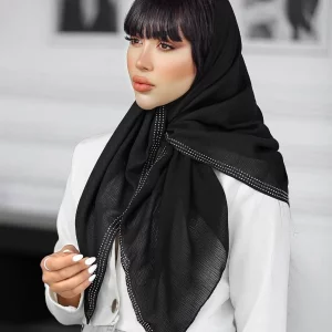 روسری درختی نگین دار مشکی