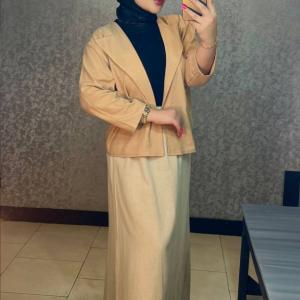 ست کت و دامن لینن الناز تابستانی
