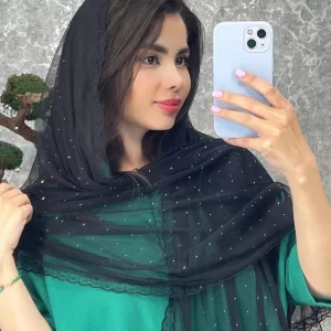 شال تور نگینی دور دانتل