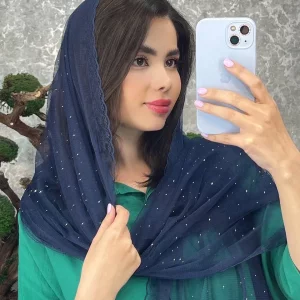 شال تور نگینی دور دانتل