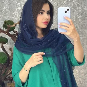 شال تور نگینی دور دانتل