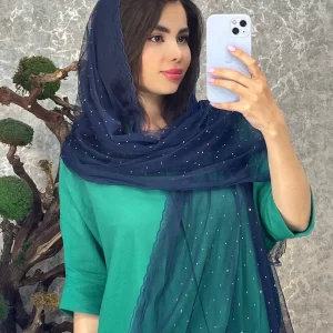 شال تور نگینی دور دانتل