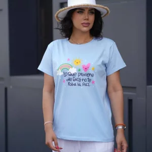 تیشرت زنانه طرح رنگین کمان