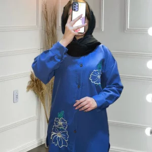 مانتو جلو دکمه دبل گلدوزی