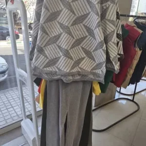 ست بافت زنانه مدل آجری