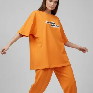 ست زنانه تیشرت لانگ و شلوار لوکال